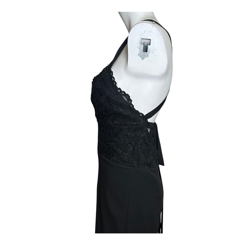 Fame and Partners MC180 Black Lace Bodice Maxi Dress Size 8 V Neck Formal NWT - Picture 6 of 13